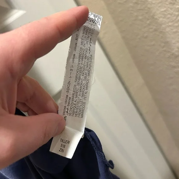 Zara satin Effect Slip Dress Side Slip in Navy , size Small - Picture 5 of 6